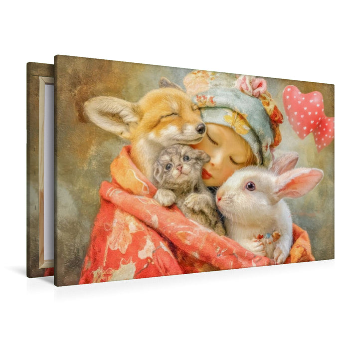 Premium Textil-Leinwand Herzpoesie