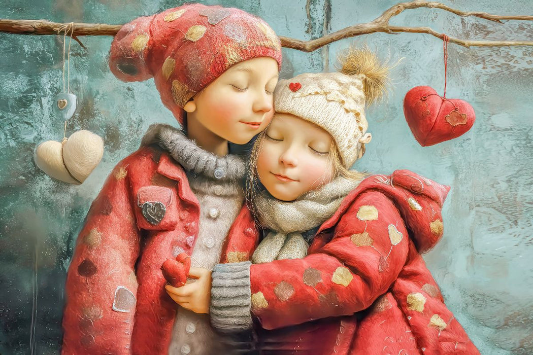 Premium Textil-Leinwand Herzpoesie