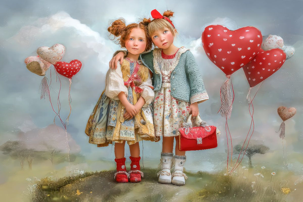 Premium Textil-Leinwand Herzpoesie