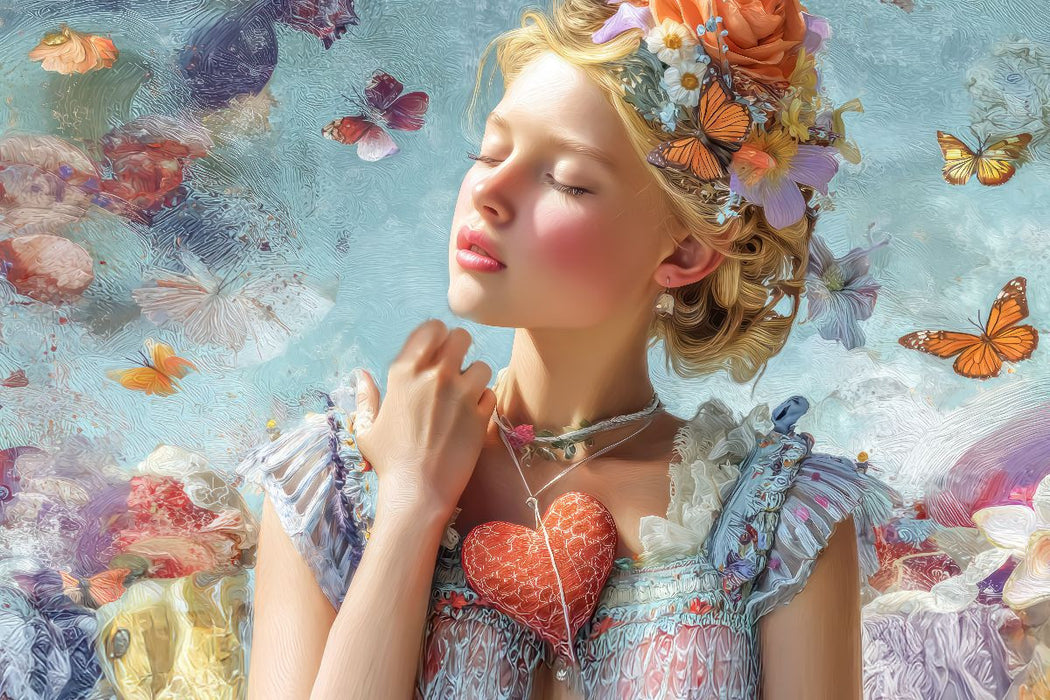 Premium Textil-Leinwand Herzpoesie