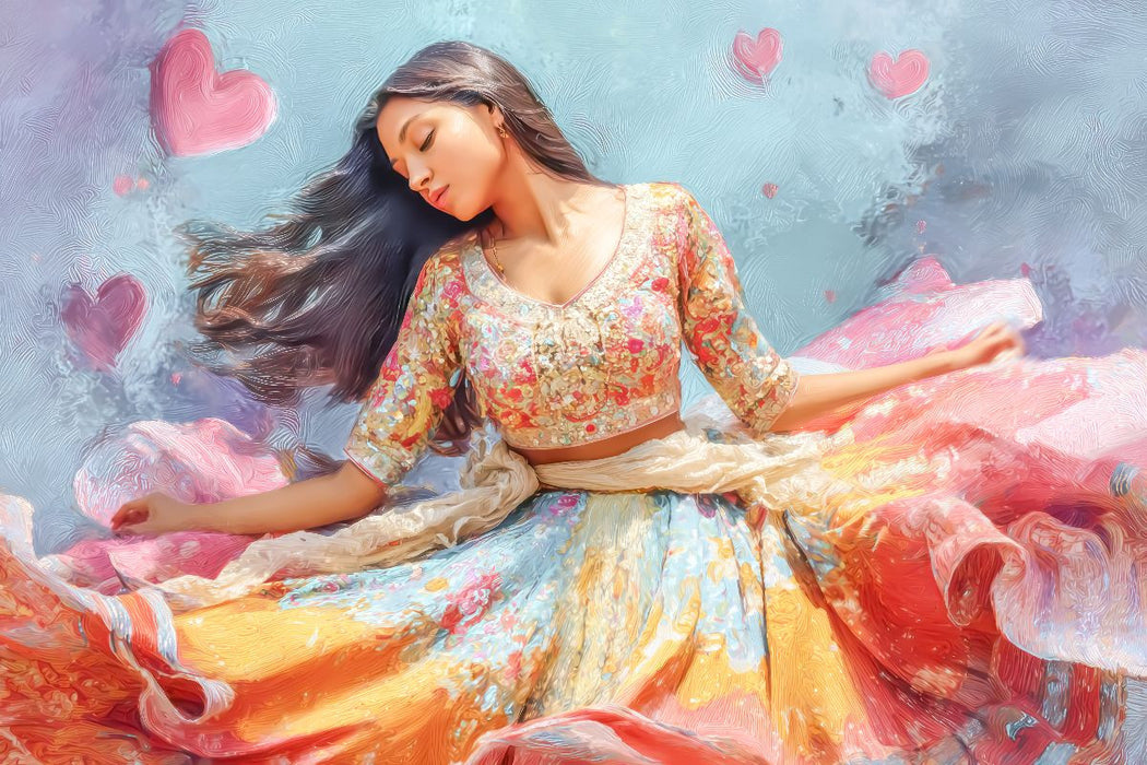 Premium Textil-Leinwand Herzpoesie