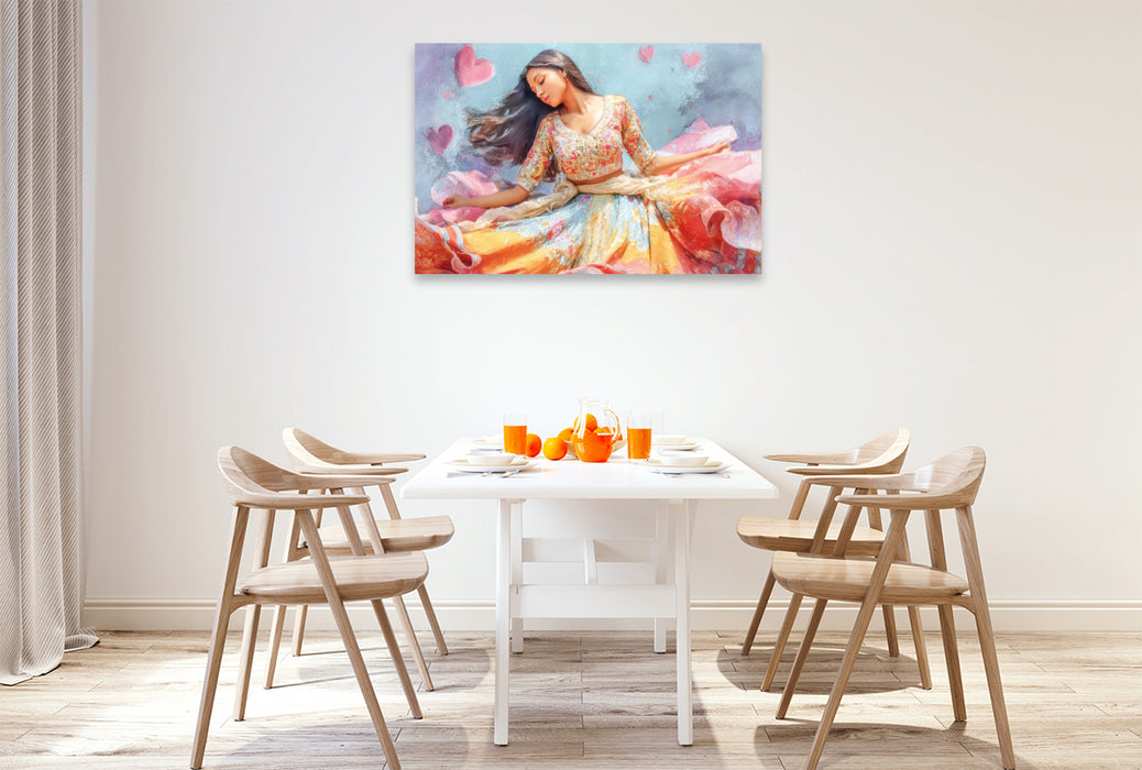 Premium Textil-Leinwand Herzpoesie