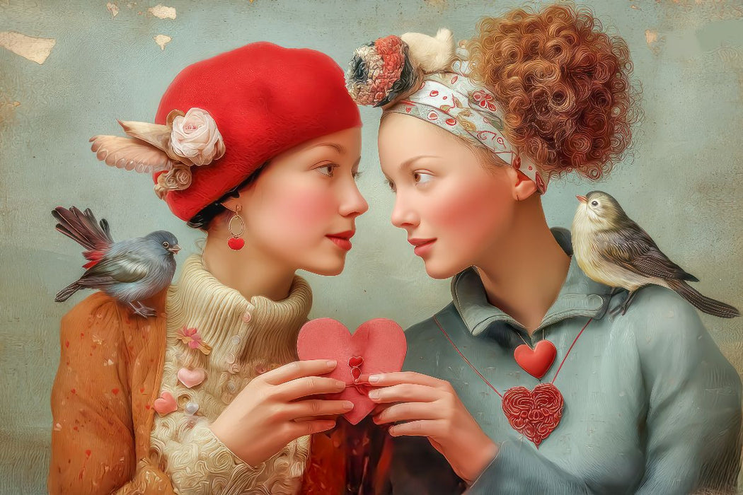 Premium Textil-Leinwand Herzpoesie