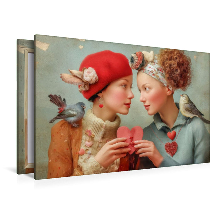 Premium Textil-Leinwand Herzpoesie