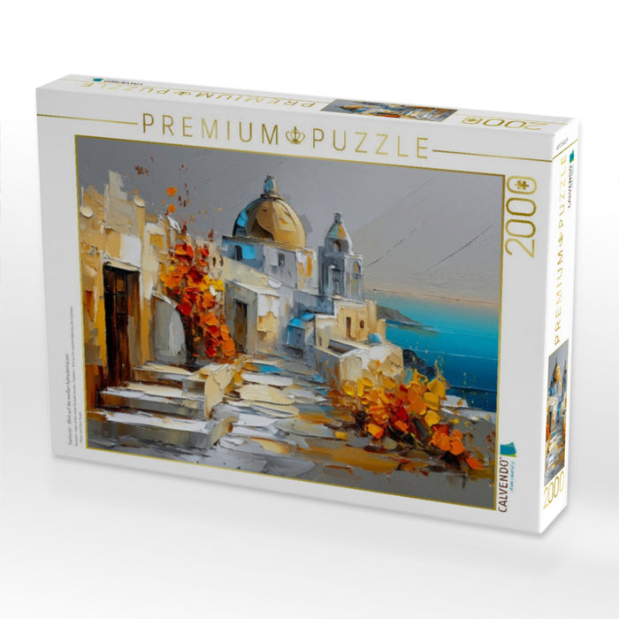 Santorini - Blick auf die weißen Kykladenhäuser - CALVENDO Foto-Puzzle'