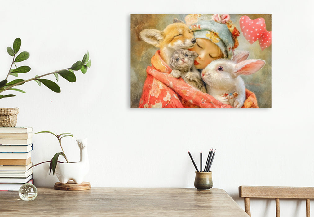 Premium Textil-Leinwand Herzpoesie