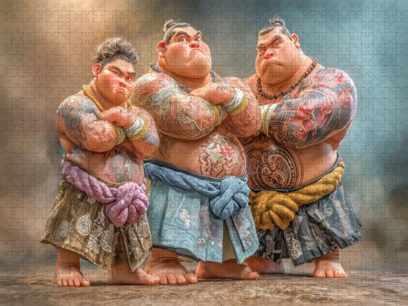 Sumoringer Karikaturen - CALVENDO Foto-Puzzle'
