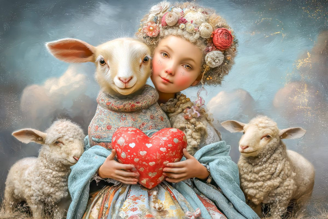 Premium Textil-Leinwand Herzpoesie