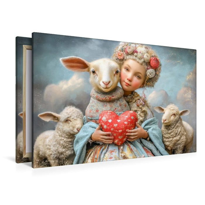 Premium Textil-Leinwand Herzpoesie