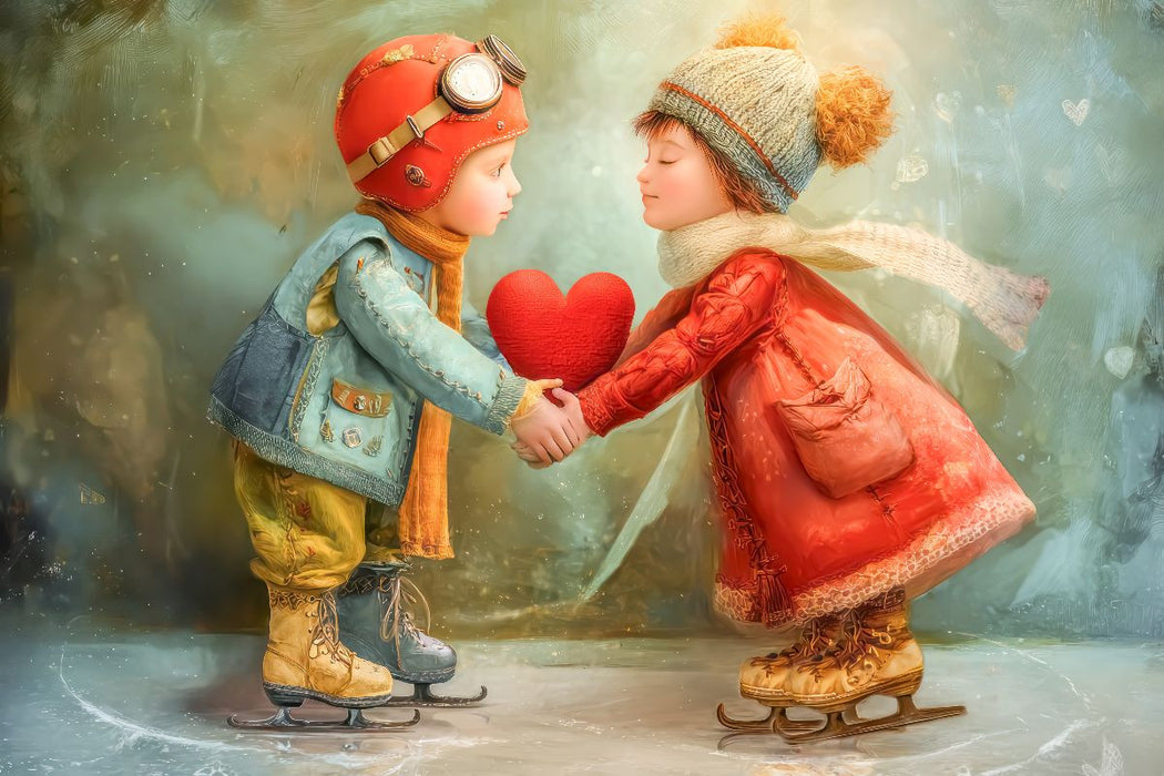 Premium Textil-Leinwand Herzpoesie