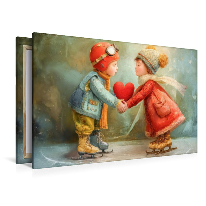 Premium Textil-Leinwand Herzpoesie