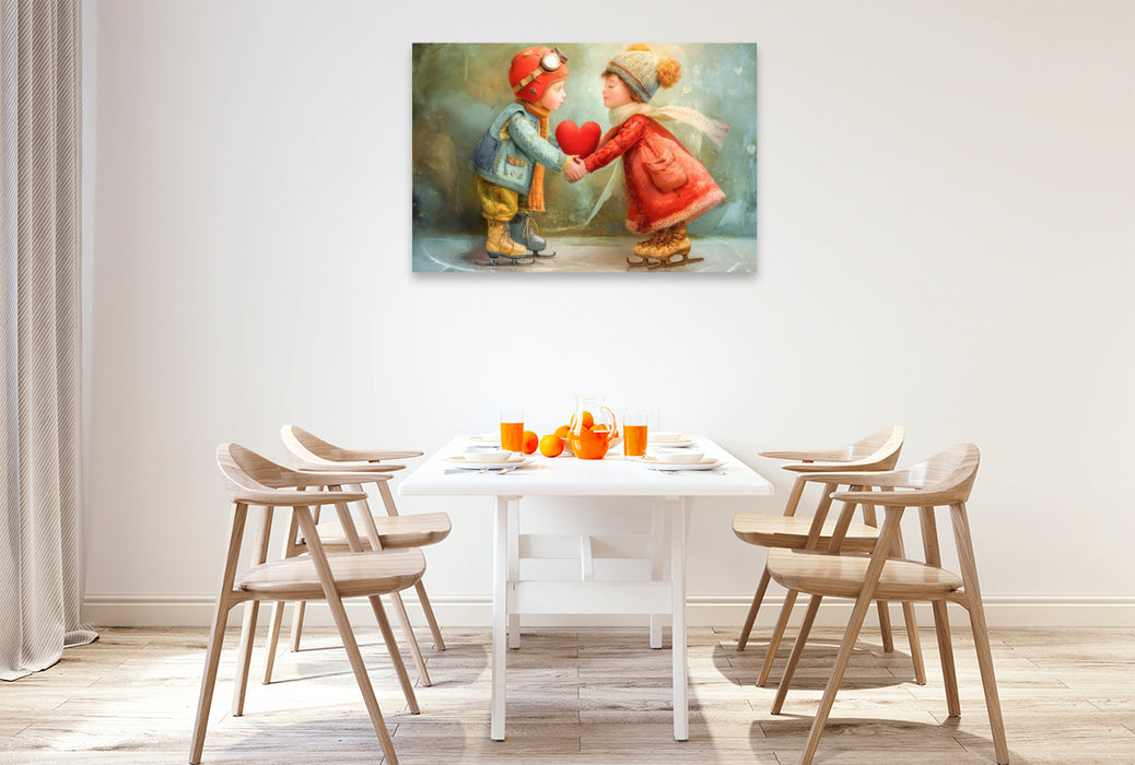 Premium Textil-Leinwand Herzpoesie