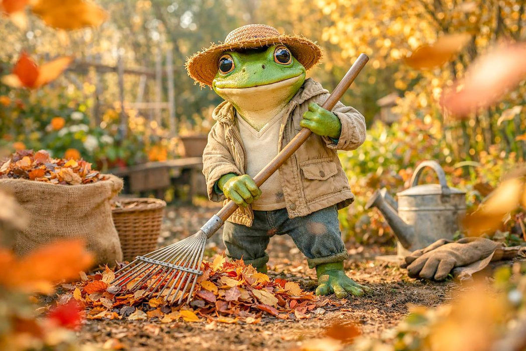 Premium Textil-Leinwand Das Laub muss weg