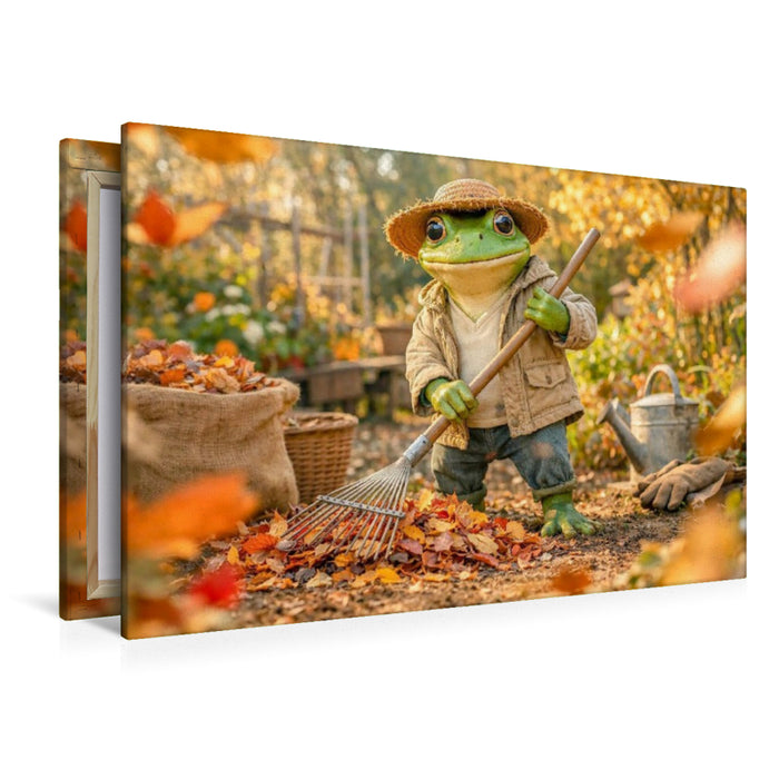 Premium Textil-Leinwand Das Laub muss weg
