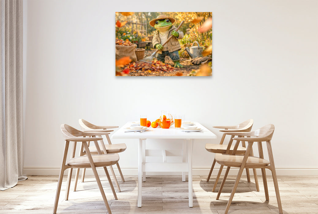 Premium Textil-Leinwand Das Laub muss weg