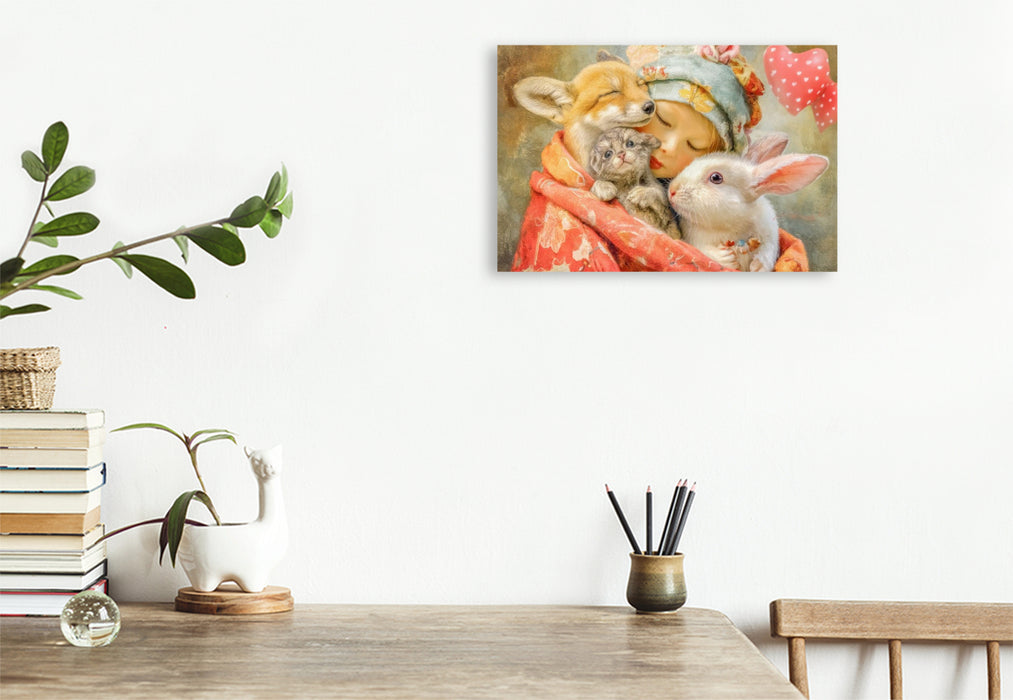 Premium Textil-Leinwand Herzpoesie