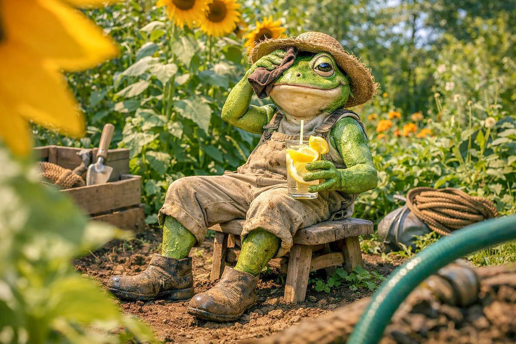 Premium Textil-Leinwand Abkühlung im Sommergarten