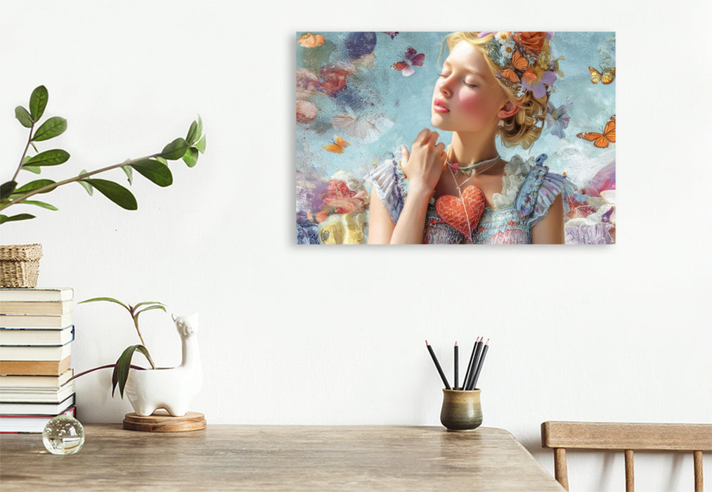 Premium Textil-Leinwand Herzpoesie