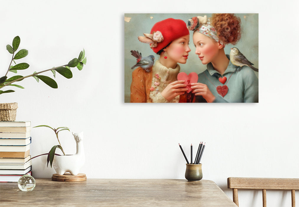 Premium Textil-Leinwand Herzpoesie