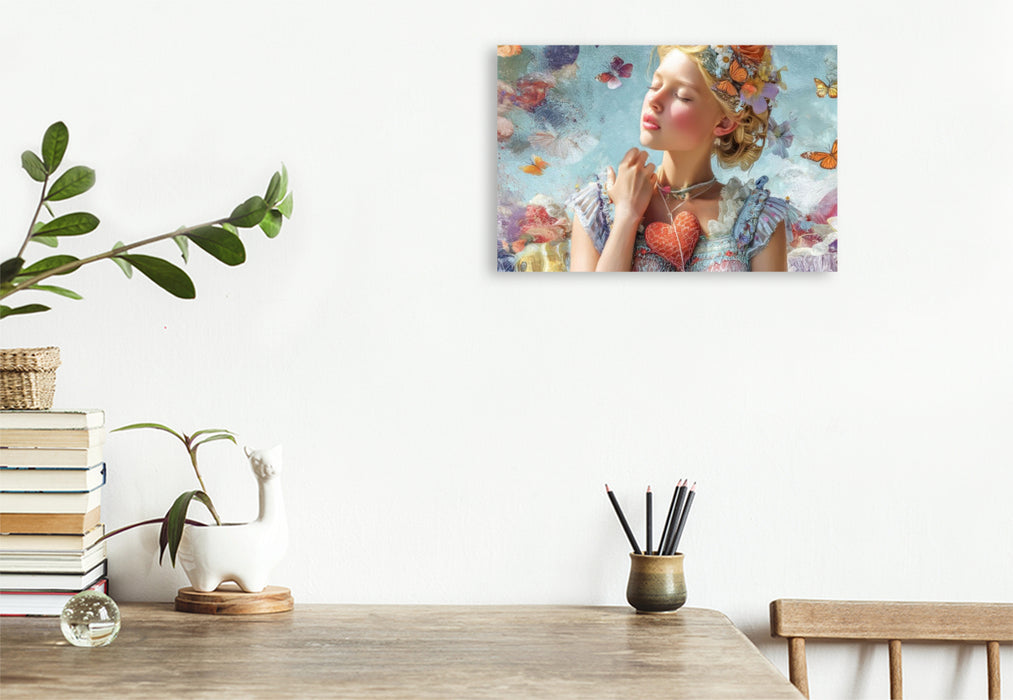 Premium Textil-Leinwand Herzpoesie