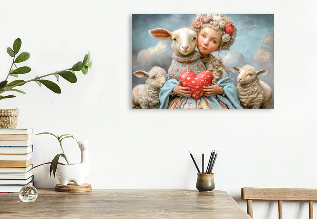 Premium Textil-Leinwand Herzpoesie