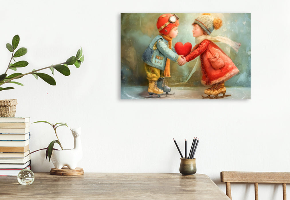 Premium Textil-Leinwand Herzpoesie