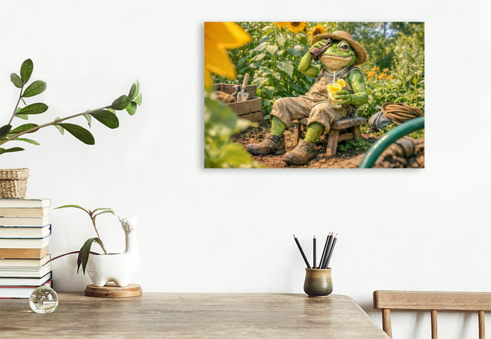 Premium Textil-Leinwand Abkühlung im Sommergarten