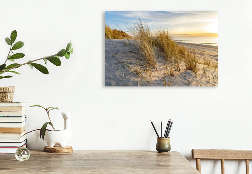 Premium Textil-Leinwand Strand bei Wustrow
