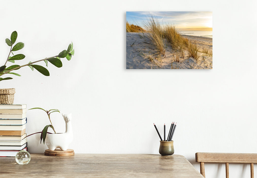 Premium Textil-Leinwand Strand bei Wustrow