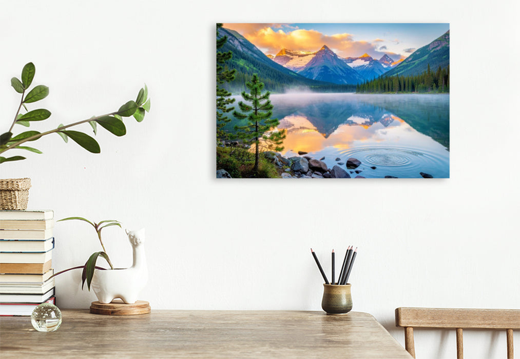 Premium Textil-Leinwand Ein See, der mehr spiegelt als Landschaft.