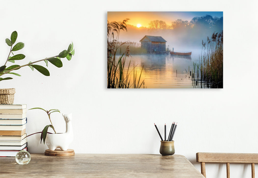 Premium Textil-Leinwand Natur, die den Atem glättet.