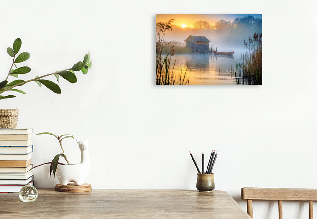 Premium Textil-Leinwand Natur, die den Atem glättet.