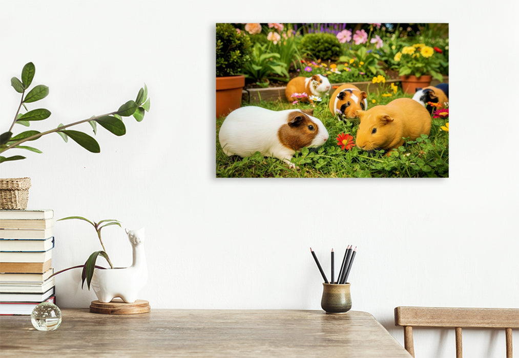 Premium Textil-Leinwand Im Garten.