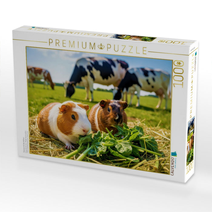 Fressen mit den Kühen. - CALVENDO Foto-Puzzle'