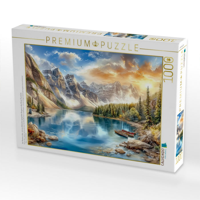 Der Moraine Lake - ein von Gletschern gespeister Bergsee in den Rocky Mountains - CALVENDO Foto-Puzzle'