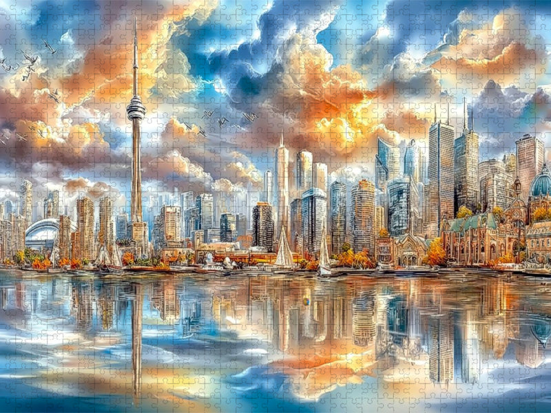 Die Skyline von Toronto - CALVENDO Foto-Puzzle'
