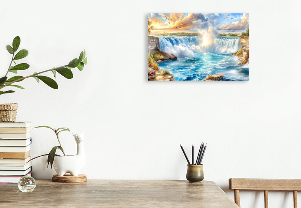 Premium Textil-Leinwand Die Niagarafälle in der Provinz Ontario