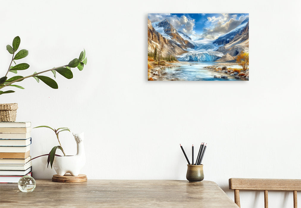 Premium Textil-Leinwand Athabasca Gletscher in den Rocky Mountains