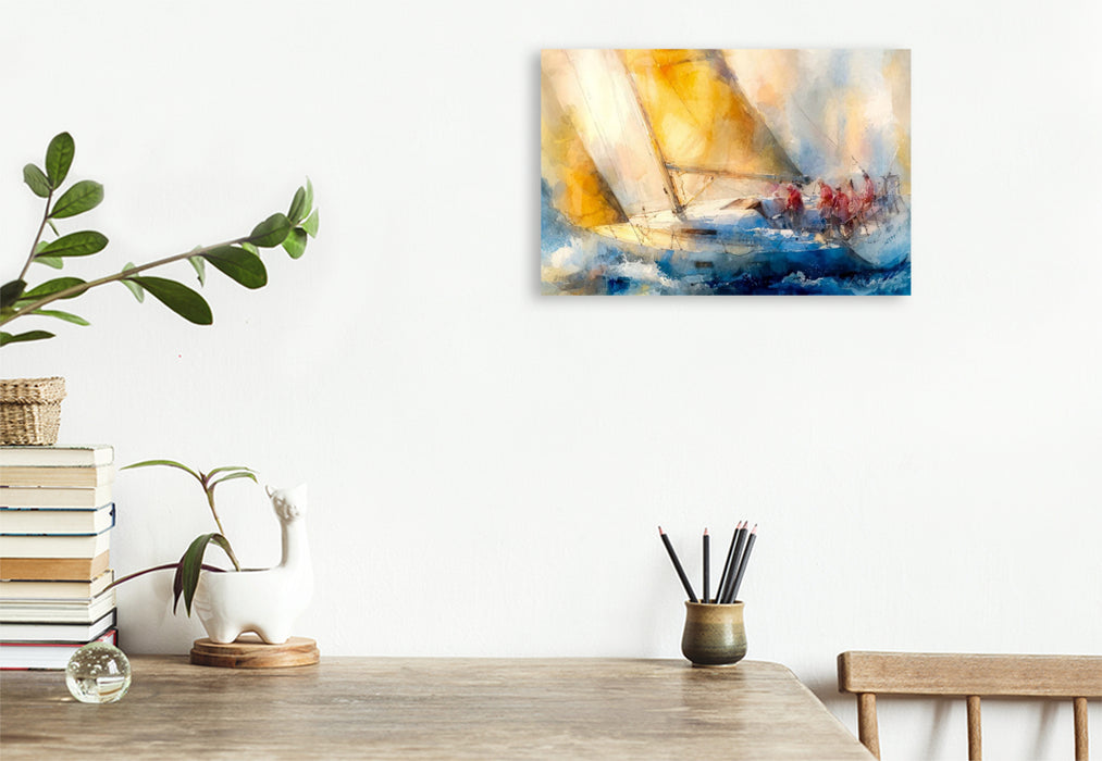 Premium Textil-Leinwand Volle Kraft voraus mit Mut und Ausdauer