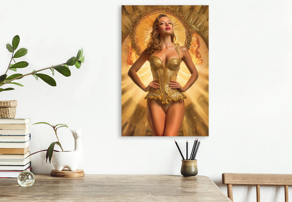 Premium Textil-Leinwand Ein Blick wie flüssiges Gold