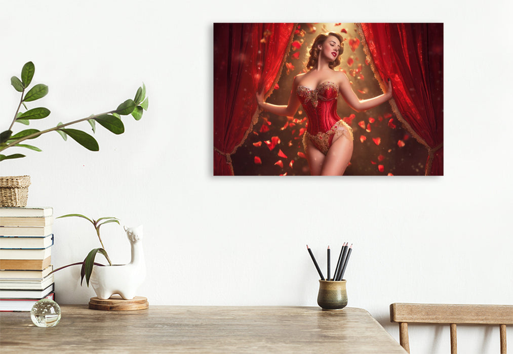 Premium Textil-Leinwand Liebe beginnt, wenn der Vorhang fällt