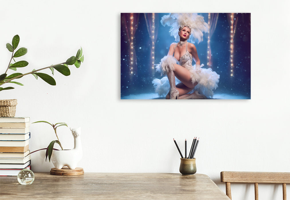 Premium Textil-Leinwand Kalt wie Eis. Heiß wie der Blick