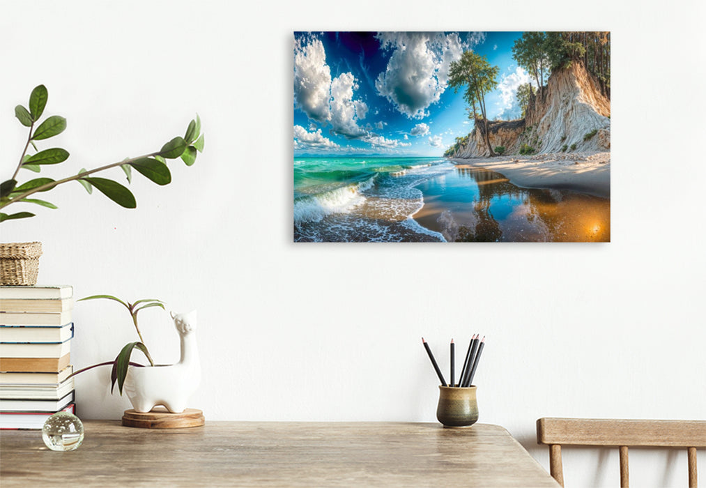 Premium Textil-Leinwand Steilküste an der Ostsee