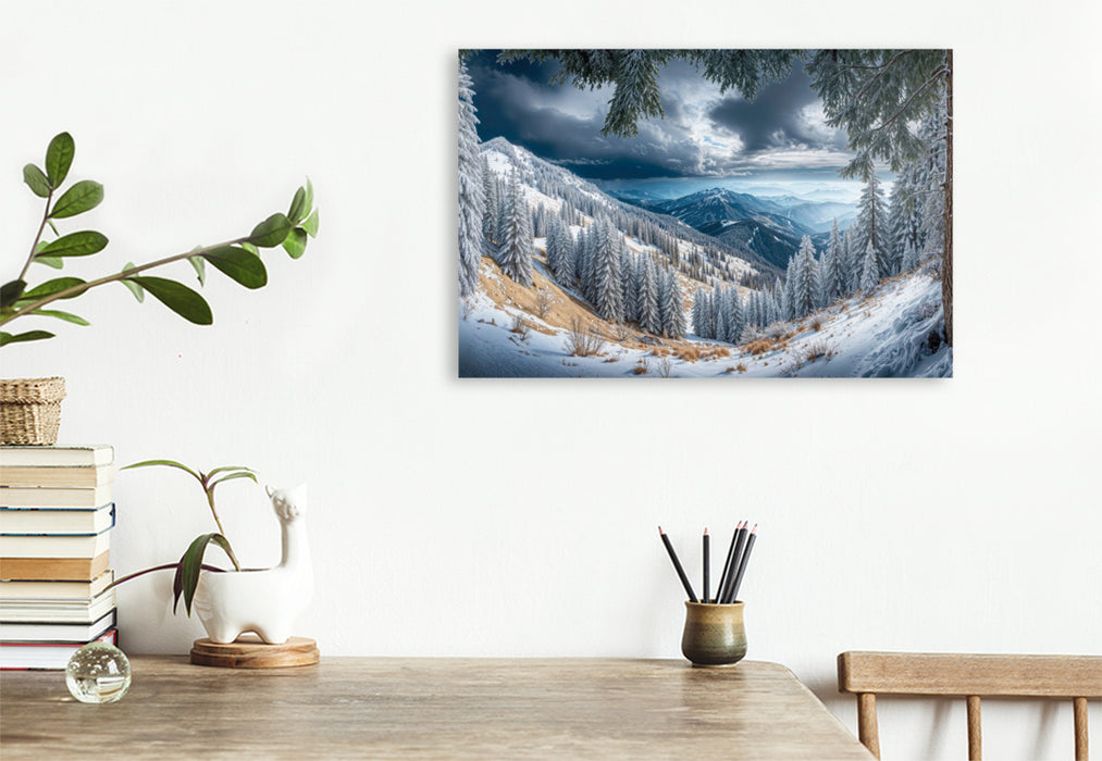 Premium Textil-Leinwand Schwarzwald