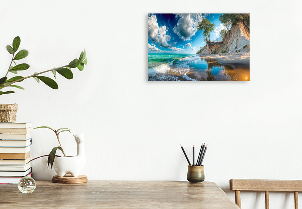 Premium Textil-Leinwand Steilküste an der Ostsee