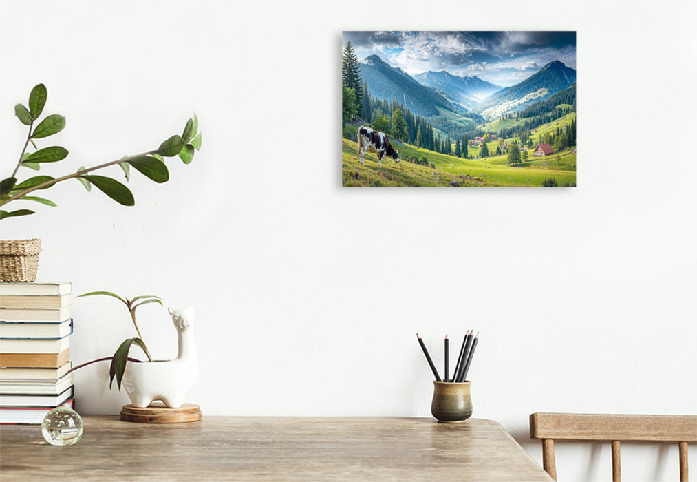 Premium Textil-Leinwand Ein bayrisches Tal