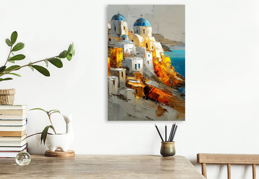 Premium Textil-Leinwand Santorini