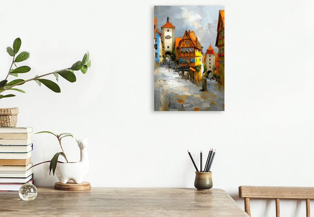 Premium Textil-Leinwand Rothenburg ob der Tauber
