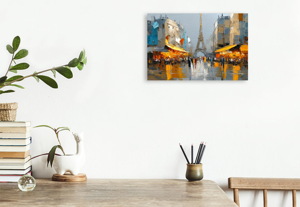 Premium Textil-Leinwand Paris - Stadtleben