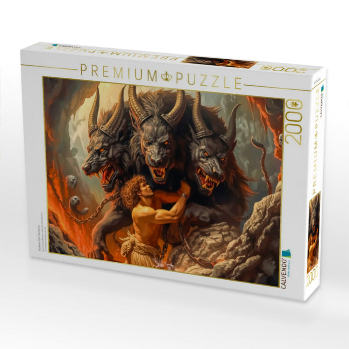 Herakles führt Kerberos - CALVENDO Foto-Puzzle'